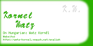 kornel watz business card