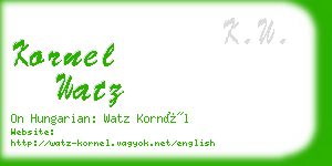 kornel watz business card